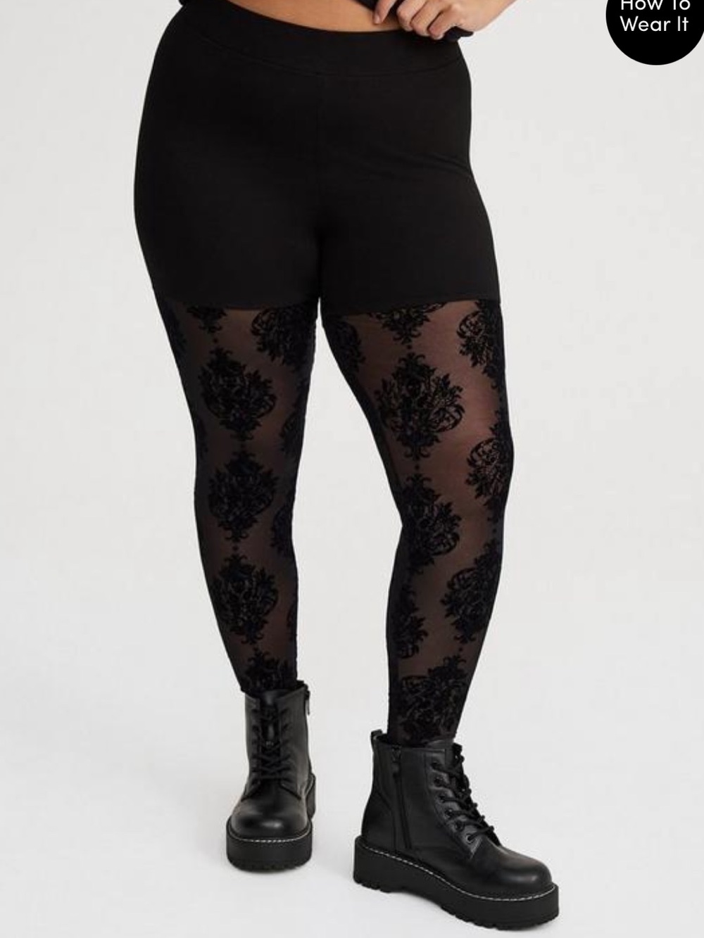 NWT Torrid Damask flocked mesh full length leggings size 3 3x 22 24